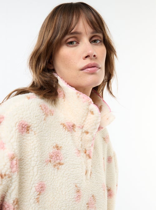 Sweat em malha bouclé com estampado - Kiabi