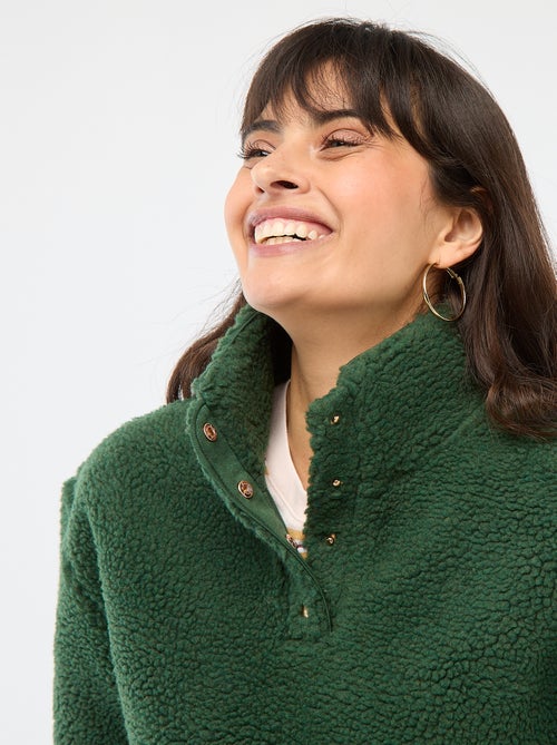 Sweat em malha bouclé com estampado - Kiabi