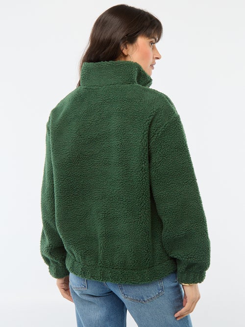 Sweat em malha bouclé com estampado - Kiabi