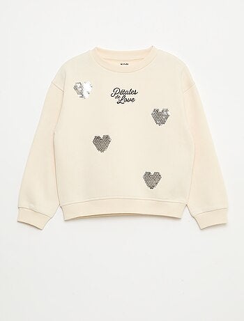 Camisola de Moletom com Aplicações de Strass