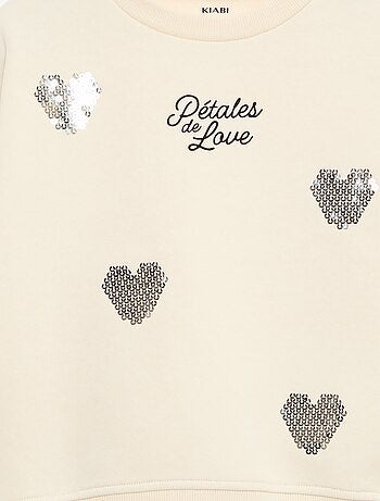 Camisola de Moletom com Aplicações de Strass