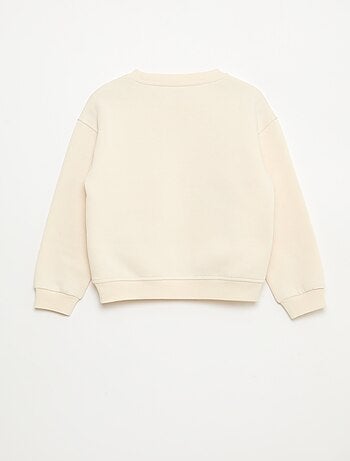 Camisola de Moletom com Aplicações de Strass