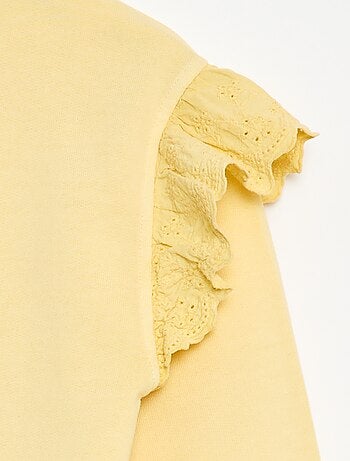 Sweat em moletom com bordados ingleses