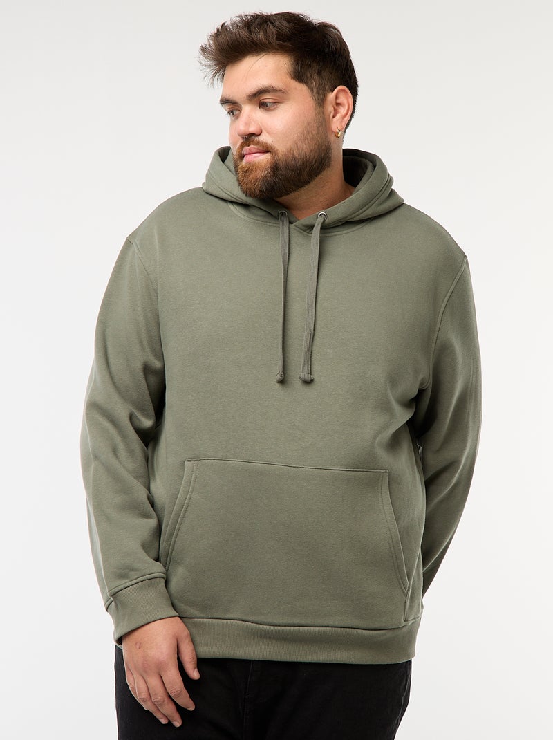 Sweat em moletom com capuz e bolso canguru Verde - Kiabi