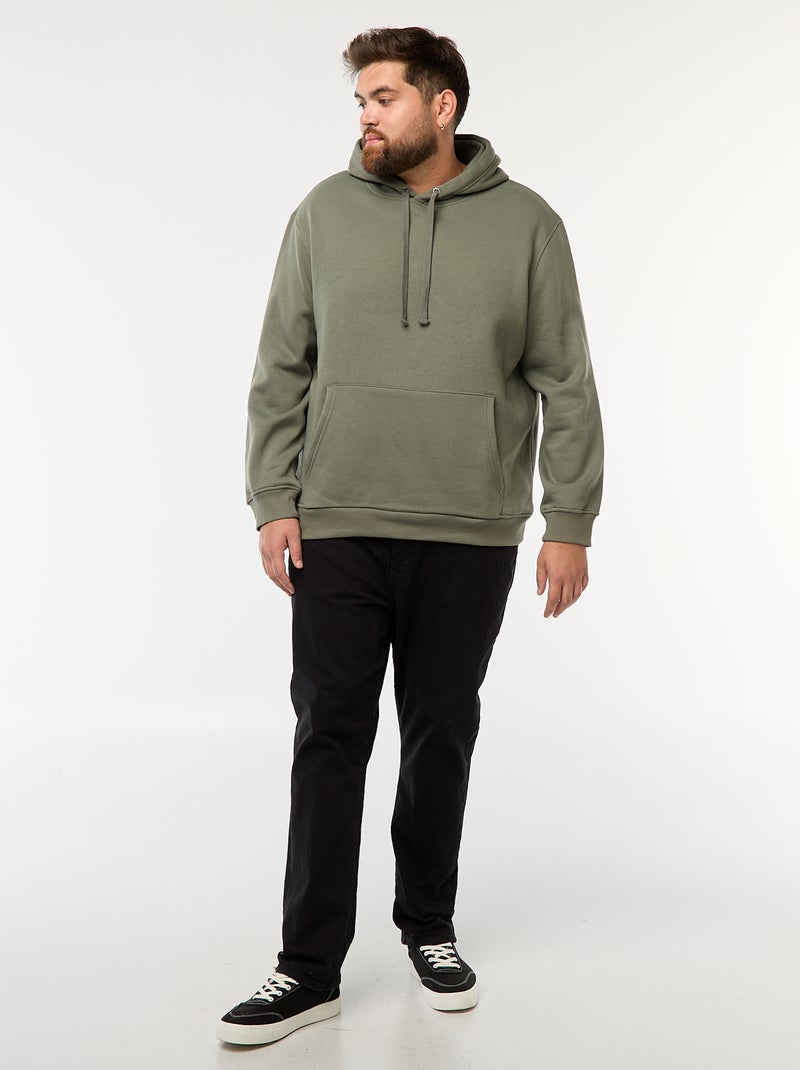 Sweat em moletom com capuz e bolso canguru Verde - Kiabi