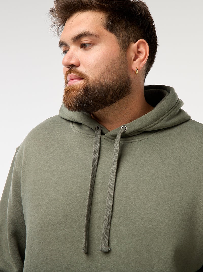 Sweat em moletom com capuz e bolso canguru Verde - Kiabi