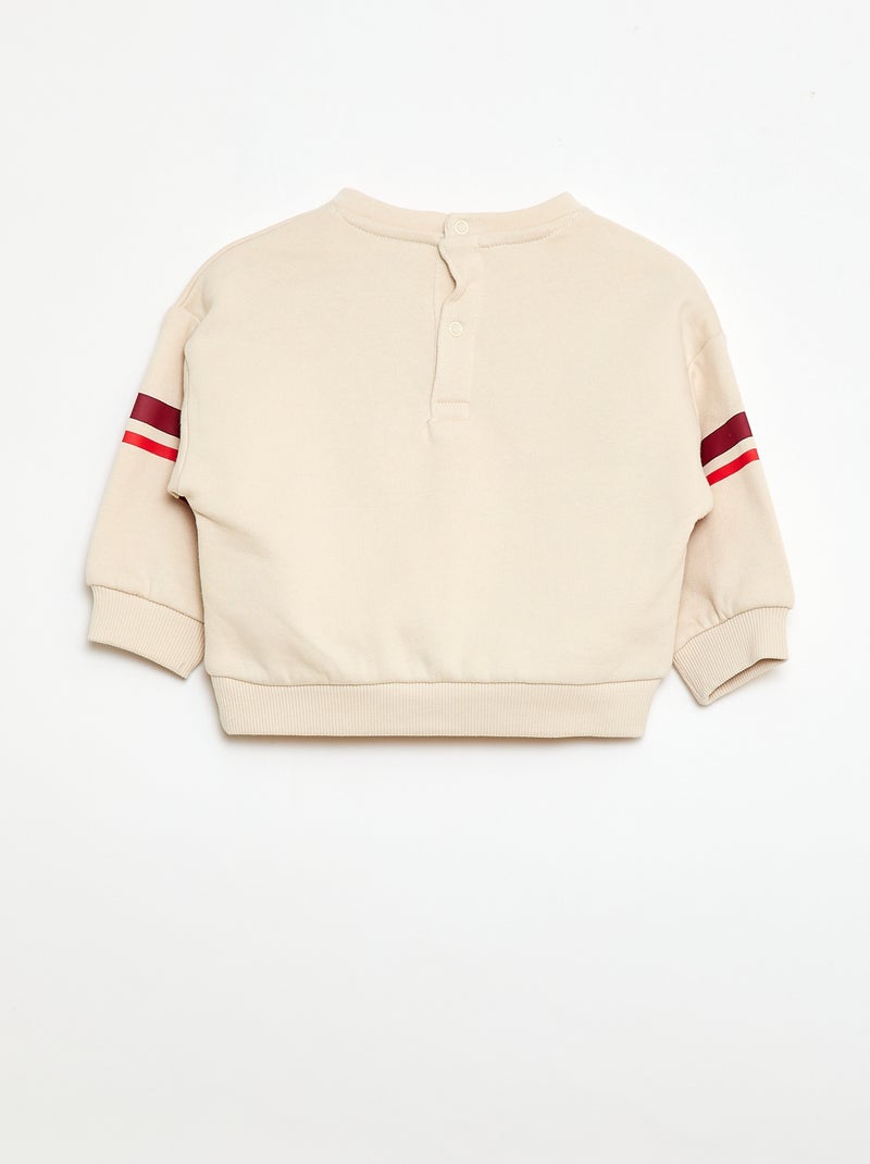 Sweat em moletom com detalhes divertidos Branco - Kiabi