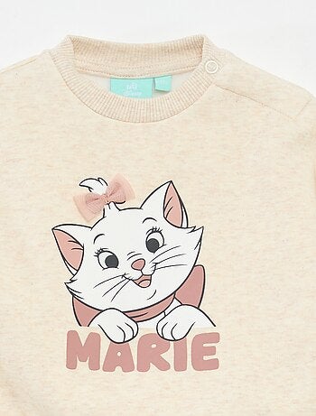 Sweat em moletom 'Disney' 'Marie' com folhos