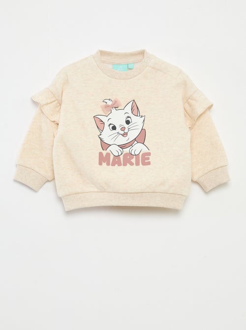 Sweat em moletom 'Disney' 'Marie' com folhos - Kiabi