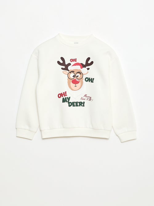 Sweat em moletom estampado Natal - Kiabi