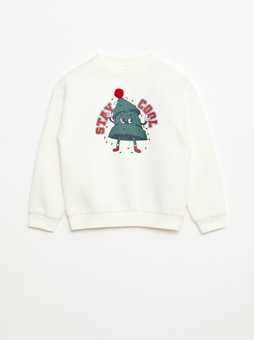 Sweat em moletom estampado Natal - Kiabi