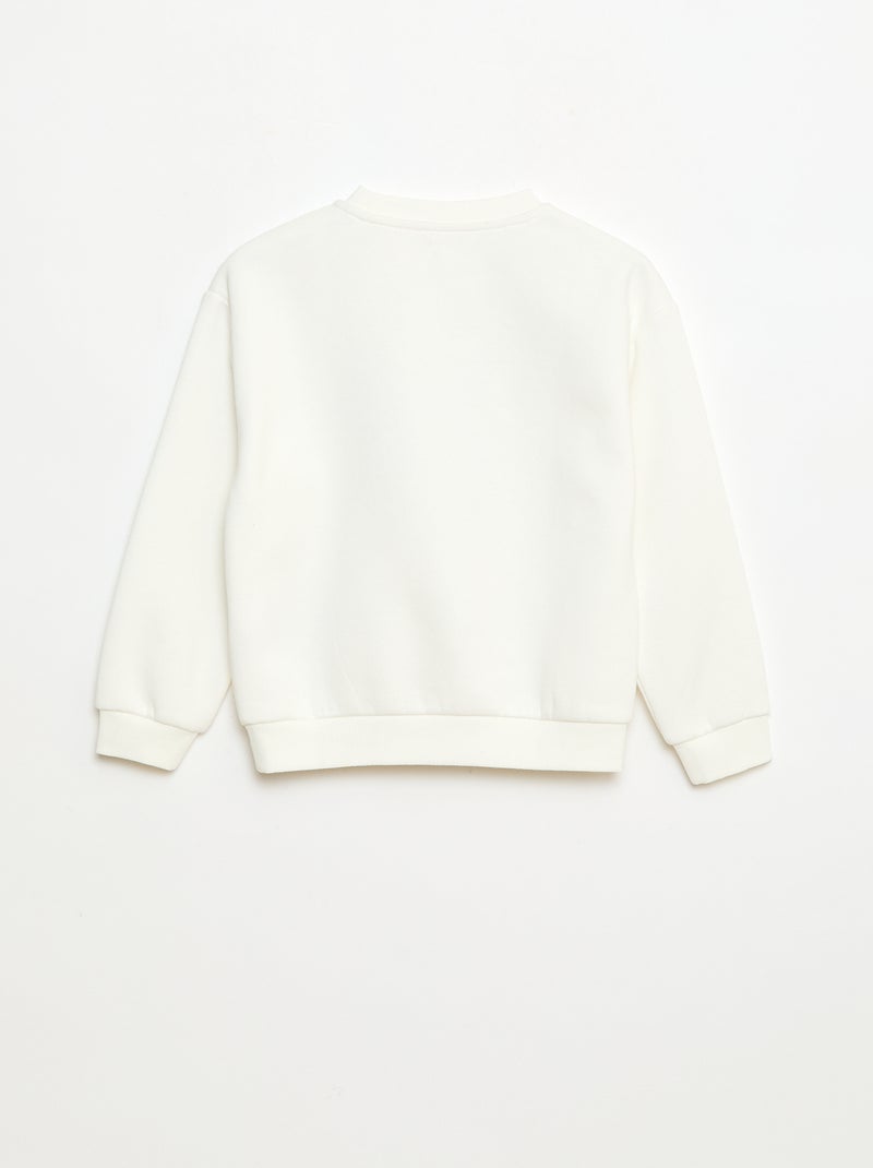 Sweat em moletom estampado Natal Branco - Kiabi