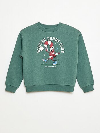 Sweat em moletom felpudo com estampado 'Natal'