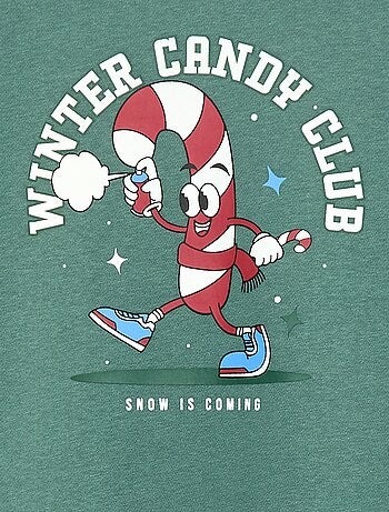 Sweat em moletom felpudo com estampado 'Natal'