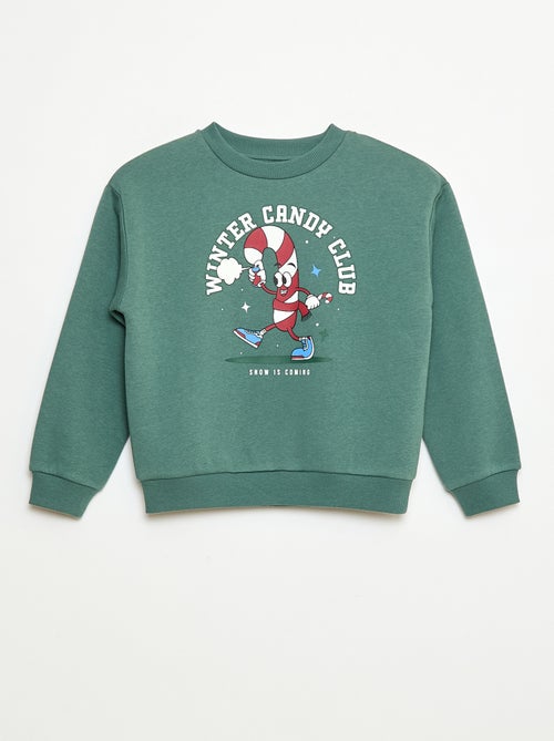 Sweat em moletom felpudo com estampado 'Natal' - Kiabi