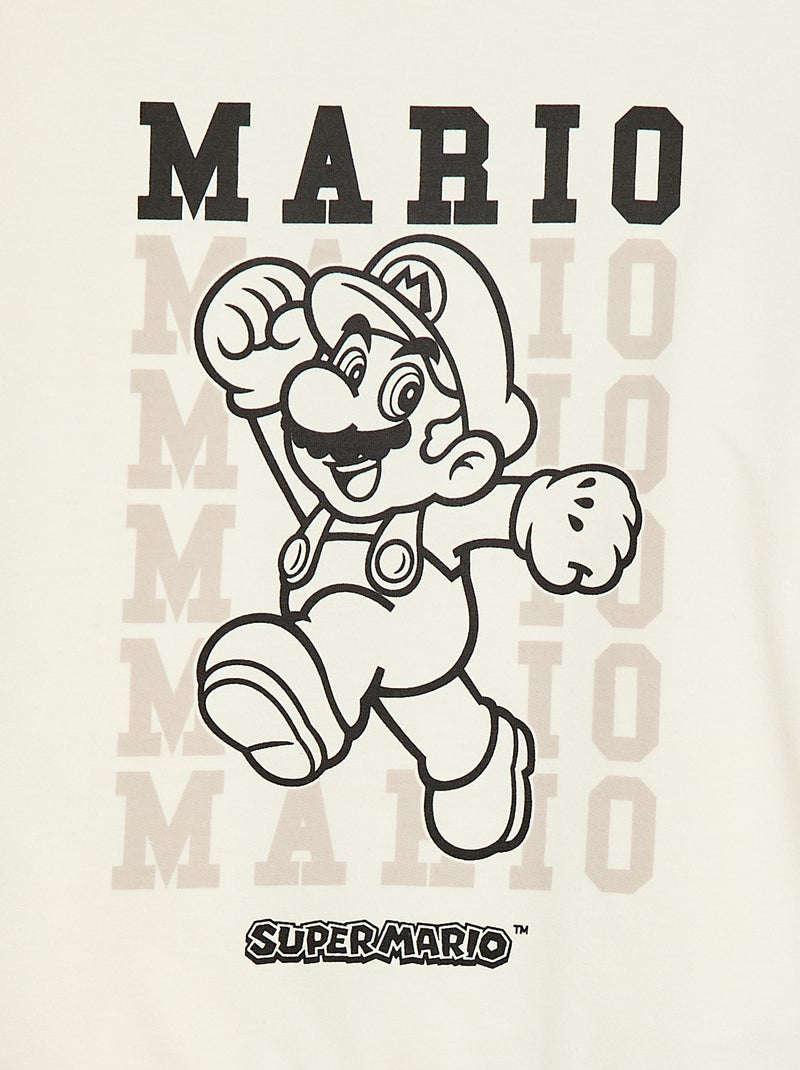 Sweat em moletom felpudo estampado 'Super Mario' Branco - Kiabi