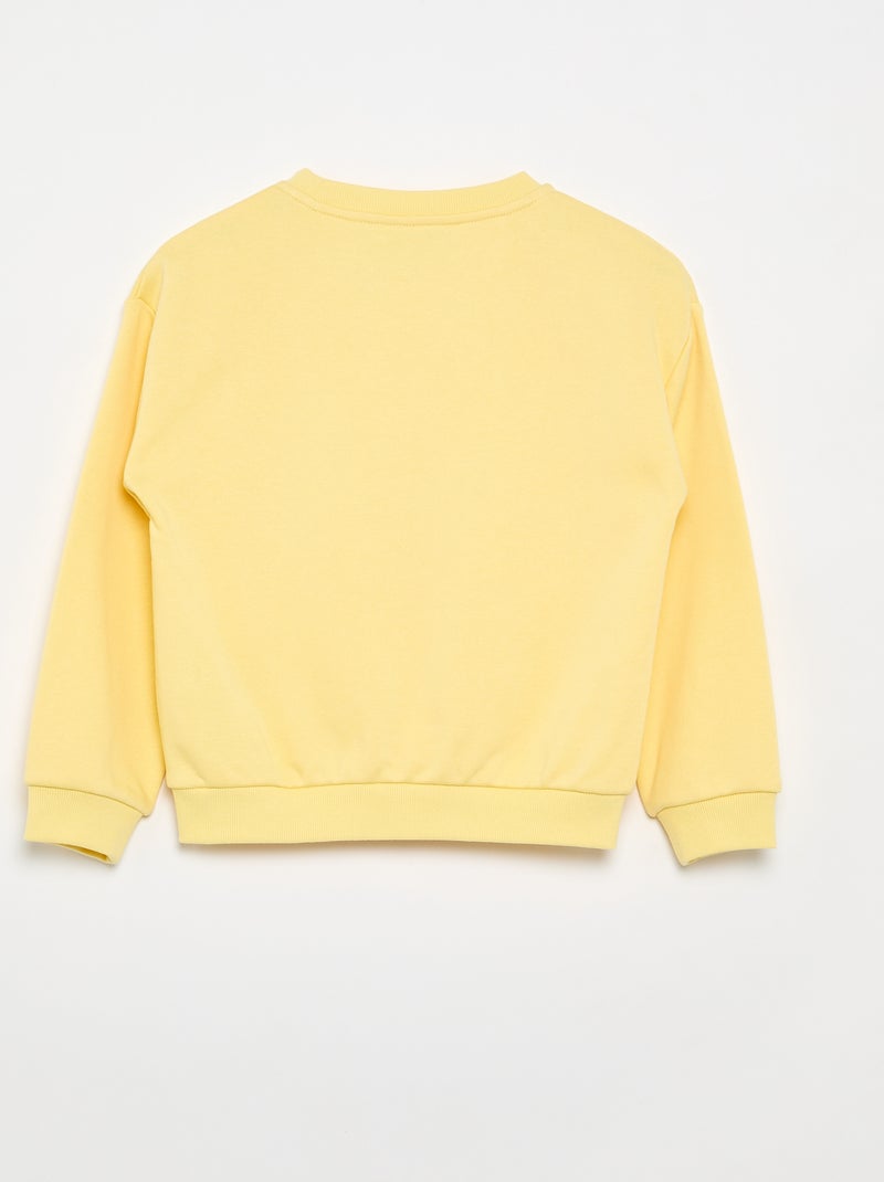Sweat em moletom leve Amarelo - Kiabi