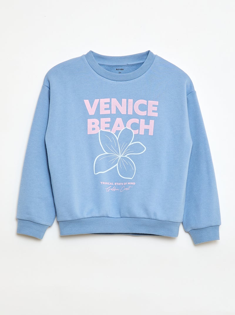 Sweat em moletom leve Azul - Kiabi