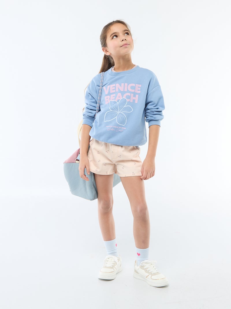 Sweat em moletom leve Azul - Kiabi