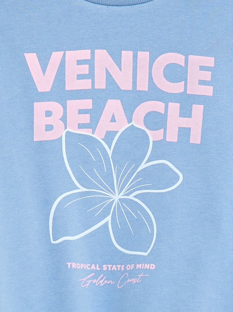 Sweat em moletom leve Azul - Kiabi