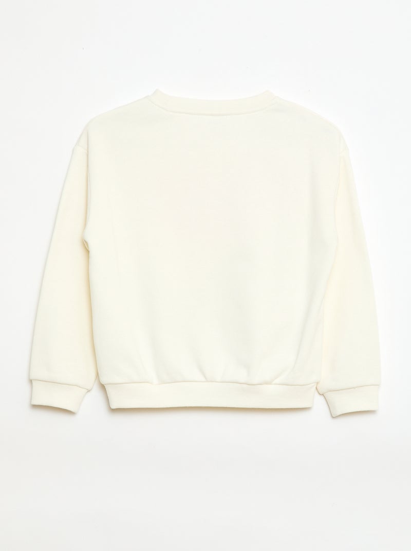 Sweat em moletom leve Branco - Kiabi