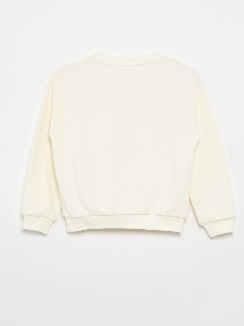 Sweat em moletom leve Branco - Kiabi