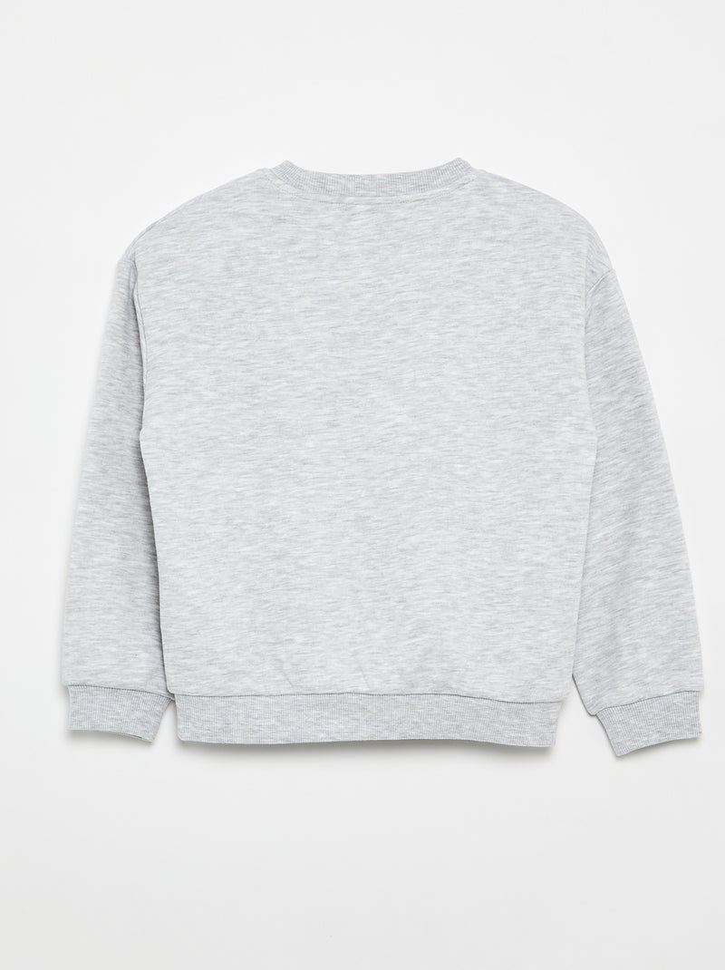 Sweat em moletom leve Cinza - Kiabi
