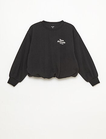 Sweat em moletom leve com inscrição na frente