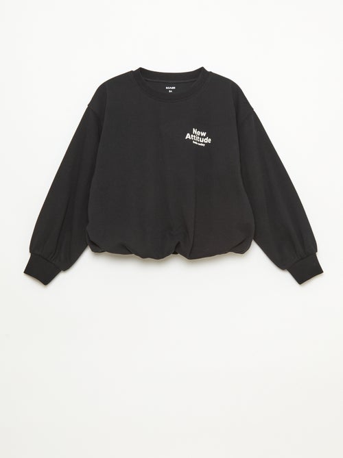 Sweat em moletom leve com inscrição na frente - Kiabi
