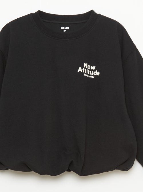 Sweat em moletom leve com inscrição na frente - Kiabi