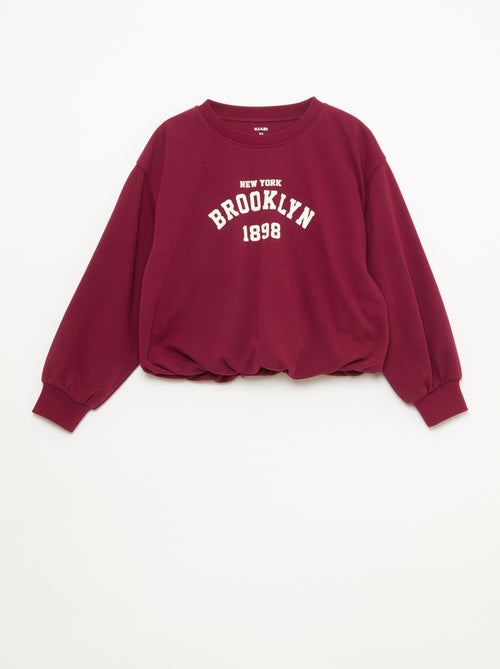 Sweat em moletom leve com inscrição na frente - Kiabi