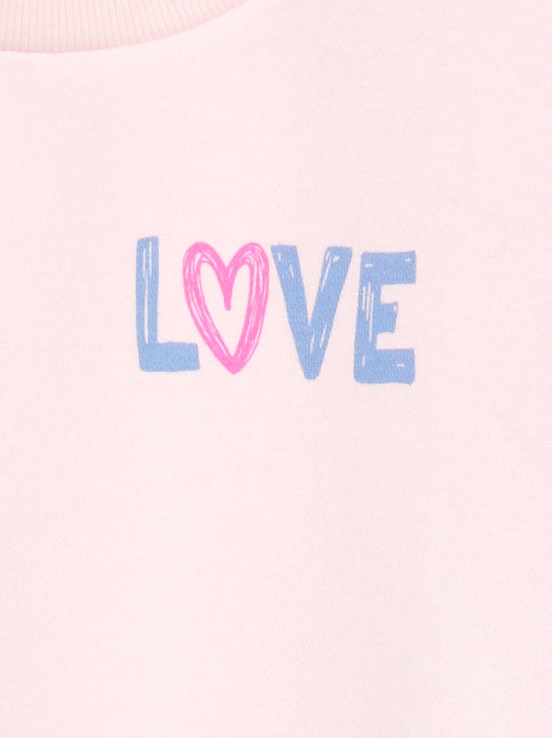 Sweat em moletom leve Rosa - Kiabi