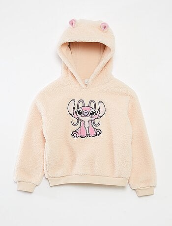 Sweat polar 'Stitch' com capuz e orelhas