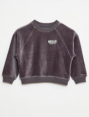 Sweat em veludo cotelê