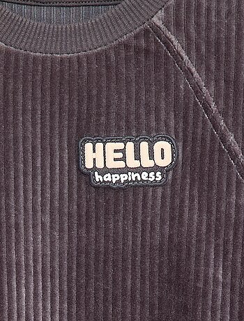 Sweat em veludo cotelê