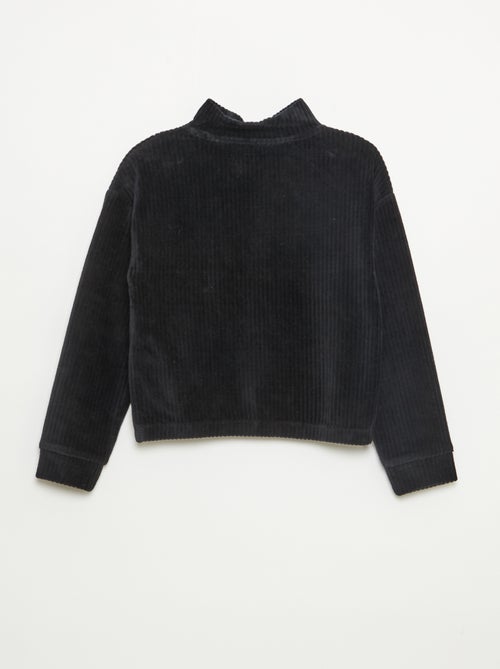 Sweat em veludo cotelê com gola funil - Kiabi