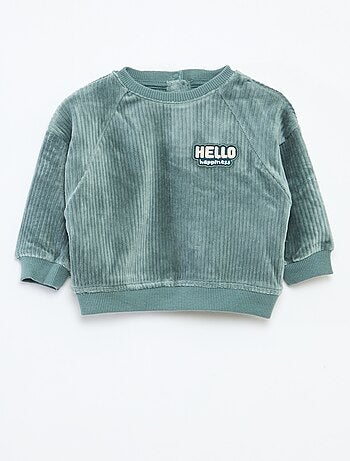 Sweat em veludo cotelê