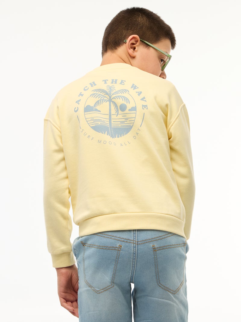Sweat estampado - Coleção fácil de vestir Amarelo - Kiabi