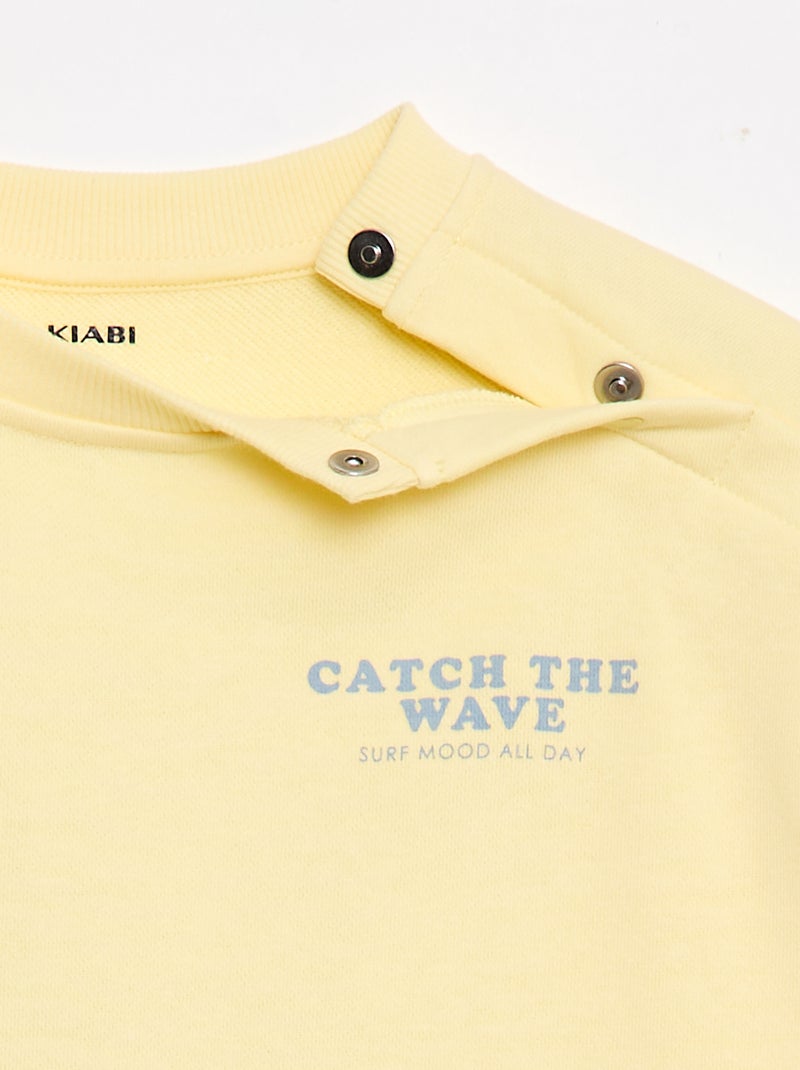 Sweat estampado - Coleção fácil de vestir Amarelo - Kiabi