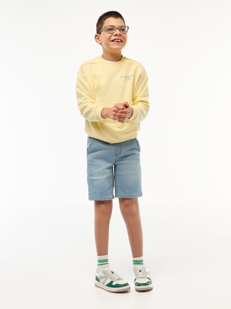 Sweat estampado - Coleção fácil de vestir Amarelo - Kiabi