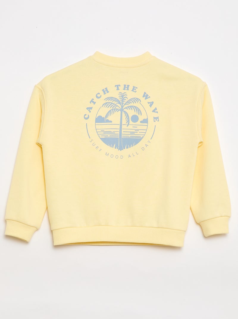 Sweat estampado - Coleção fácil de vestir Amarelo - Kiabi