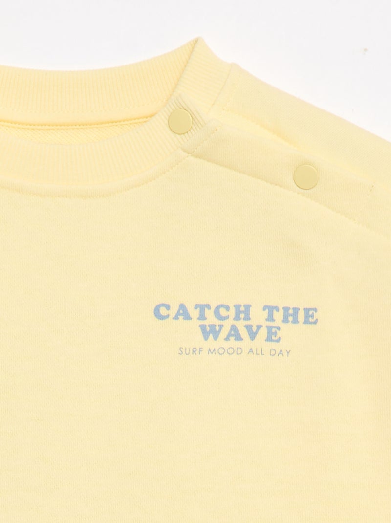 Sweat estampado - Coleção fácil de vestir Amarelo - Kiabi