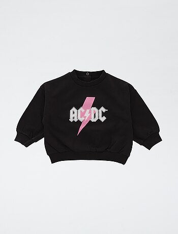 Sweat estampado 'ACDC' em polar de algodão liso