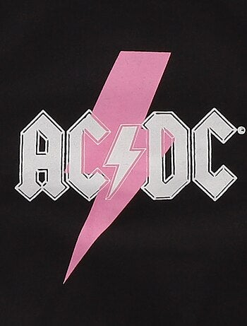 Sweat estampado 'ACDC' em polar de algodão liso