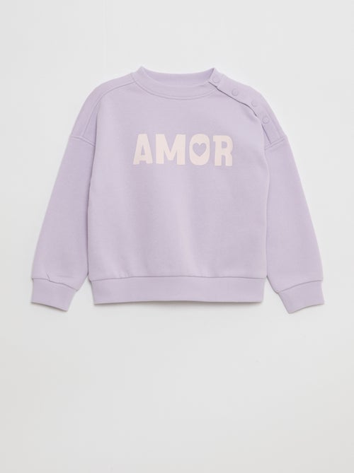 Sweat estampado com botões de pressão magnéticos no ombro - So Easy - Kiabi