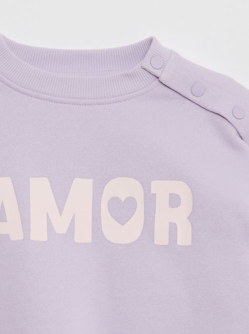 Sweat estampado com botões de pressão magnéticos no ombro - So Easy - Kiabi