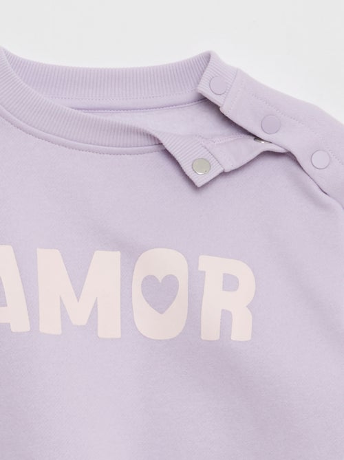 Sweat estampado com botões de pressão magnéticos no ombro - So Easy - Kiabi