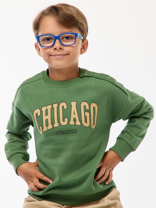 Sweat estampado com fechos de pressão magnéticos - So Easy - Kiabi