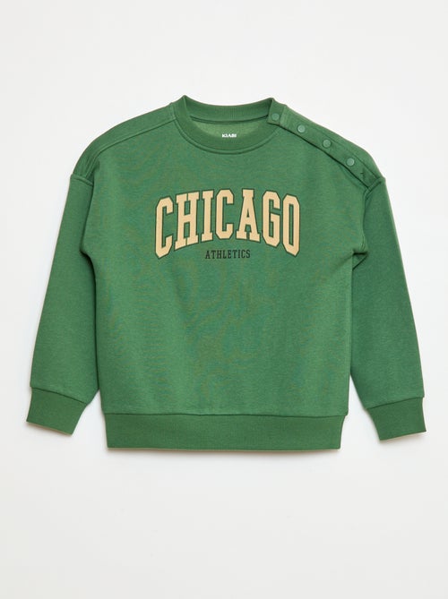 Sweat estampado com fechos de pressão magnéticos - So Easy - Kiabi