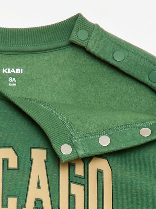 Sweat estampado com fechos de pressão magnéticos - So Easy - Kiabi